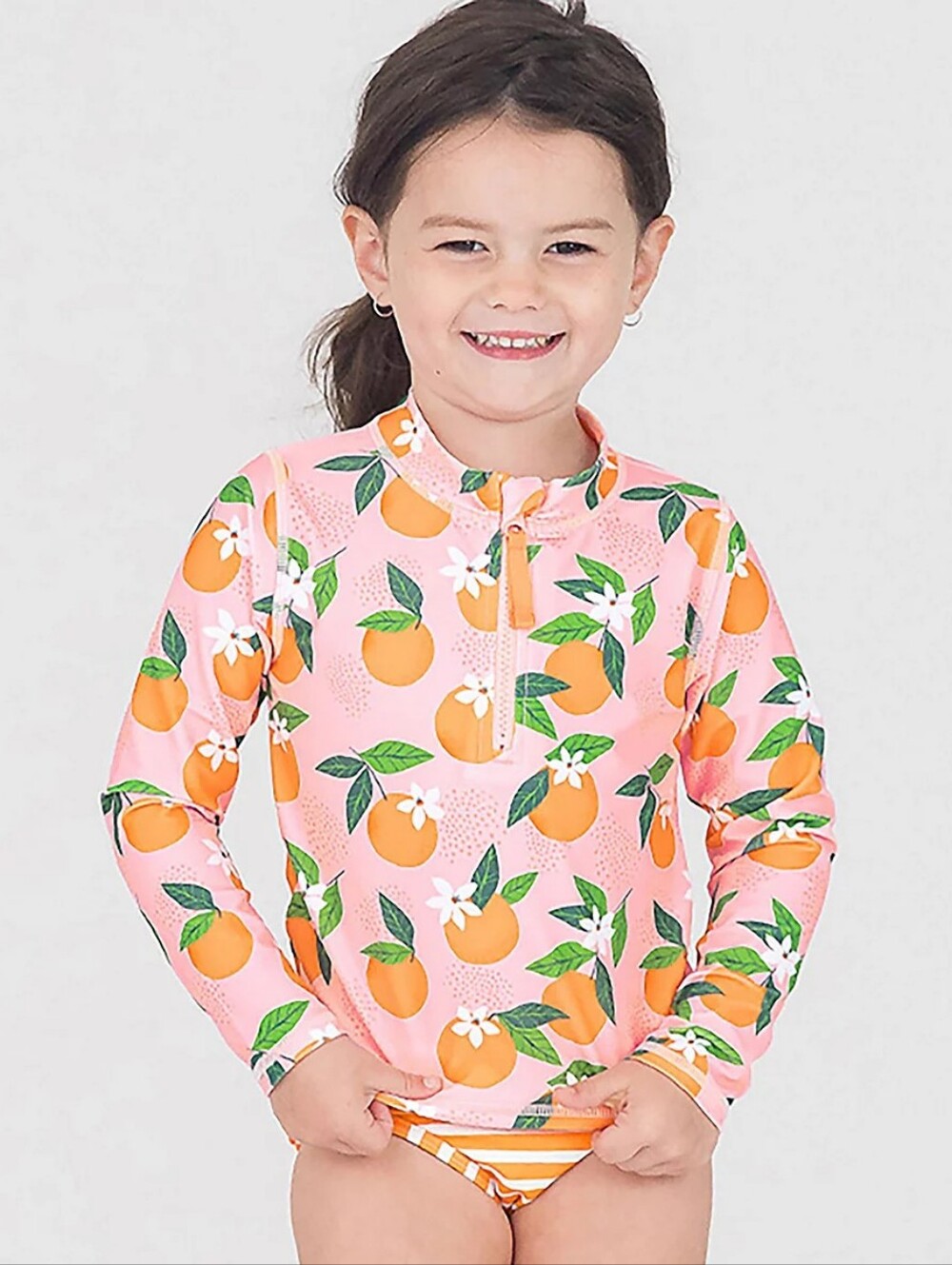 Rufflebutts Toddler Orange You the Sweetest Long Sleeve Rashguard ONLY